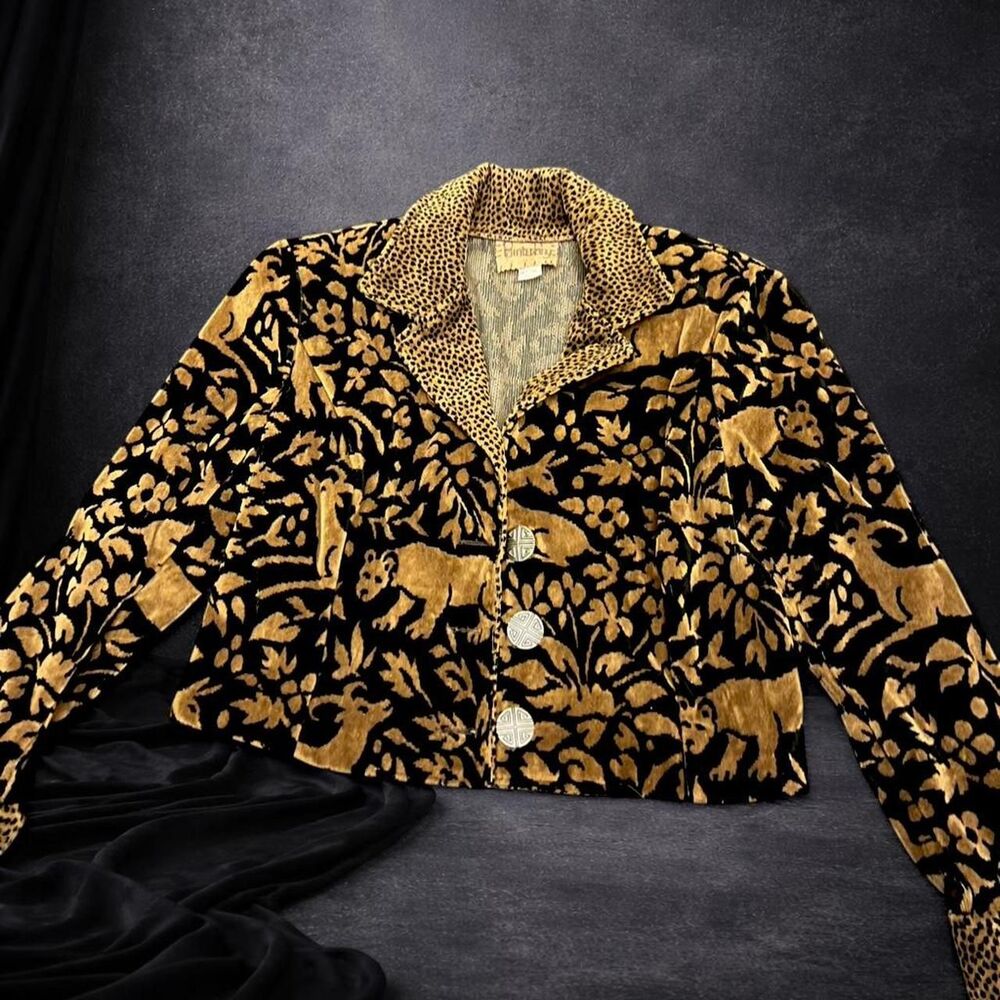 VTG Rare Early Painted Pony Tapestry Jacket | Handwritten Tag Sz S/M Texas Made
